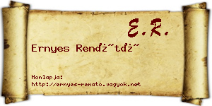 Ernyes Renátó névjegykártya